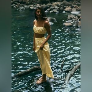 Reformation Brio two-piece set in zest.